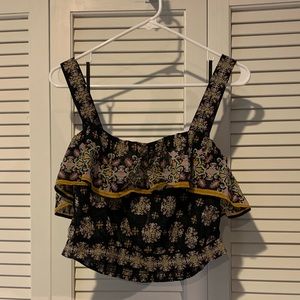 Black motif Free People cropped tank, size medium